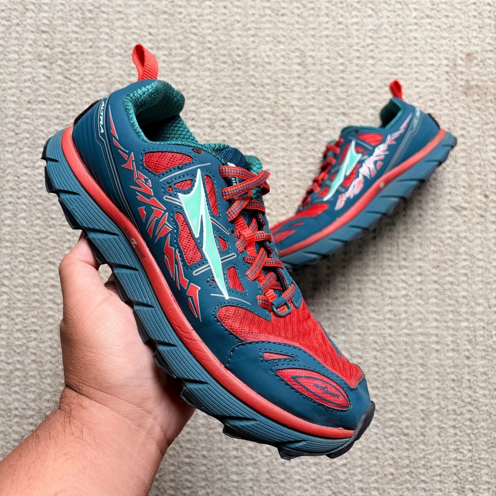 Altra Lone Peak 3.0 Trail Running Shoes Womens Teal Red Zero Drop Sneakers